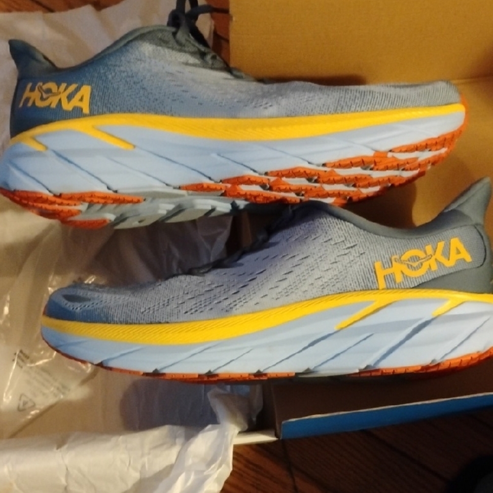 Hoka Blue and Orange Running Shoes